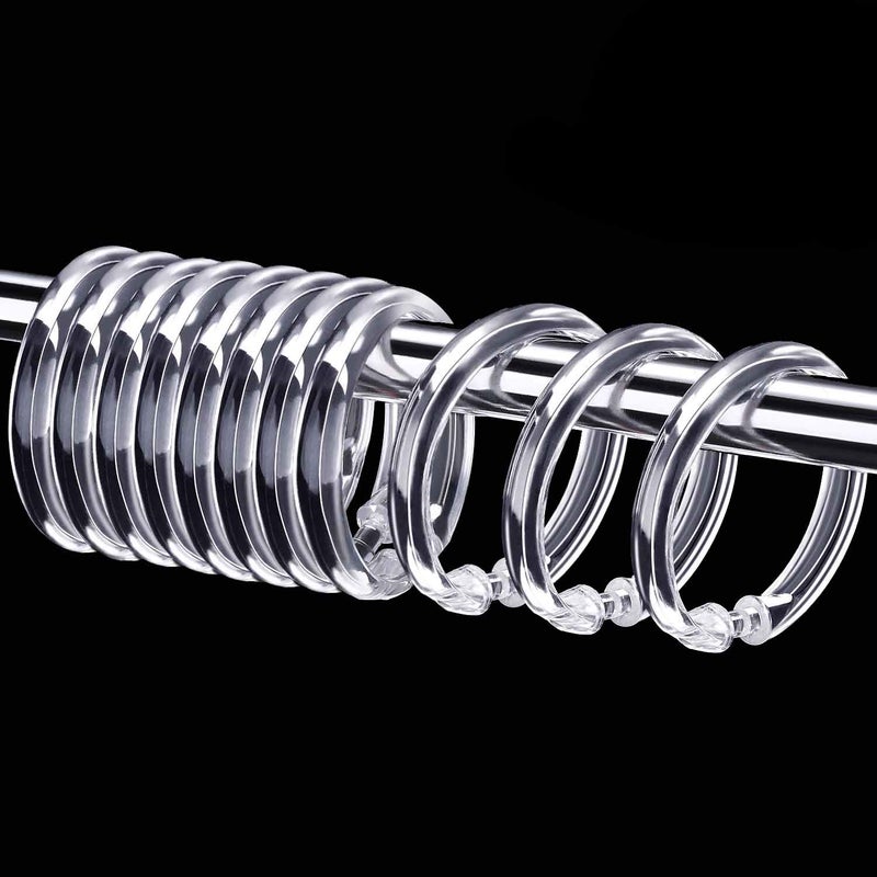 HESTYA 20 Pack Plastic Clear Round Shower Curtain Rings for Bathroom Shower Rod - Image 2